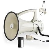 Loudmore Heavy Duty 75W Professional Megaphone Bullhorn Speaker with Built-in Microphone-Rechargeable...