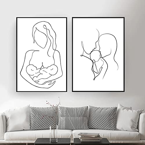 Peinture Pépinière Décoratif | Toile Fine Art Abstrait Dessin au Trait