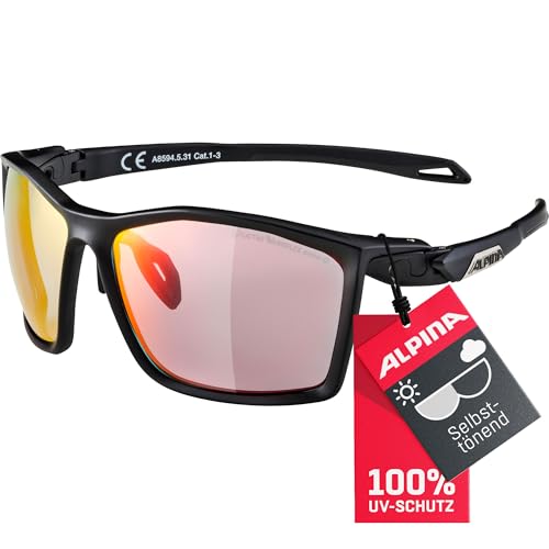 ALPINA TWIST FIVE QV - Kontrastverstärkende, Selbsttönende & Beschlagfreie Sport- & Fahrradbrille Mit 100% UV-Schutz Für Erwachsene