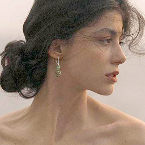 Hqfjw Natural Waterdrop Aventurine Quartz Crystal Stone Drop Dangle Earrings,Simple Dainty Real Genuine Healing Teardrop Dongling Gemstone Single Stone Dangle Earrings For Women Girls (B1_Aventurine) #TOP4