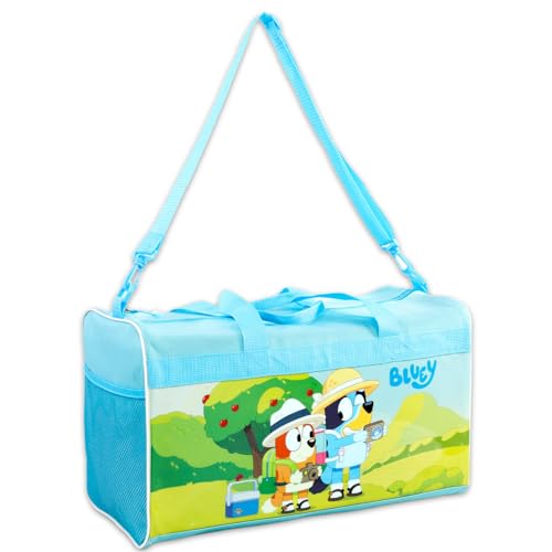 Bluey Duffle Bag Set For Kids - Bundle With Bluey Luggage Carry On Suitcase Bag, Stickers, and More | Children Travel Activity Set for Boys, Girls2