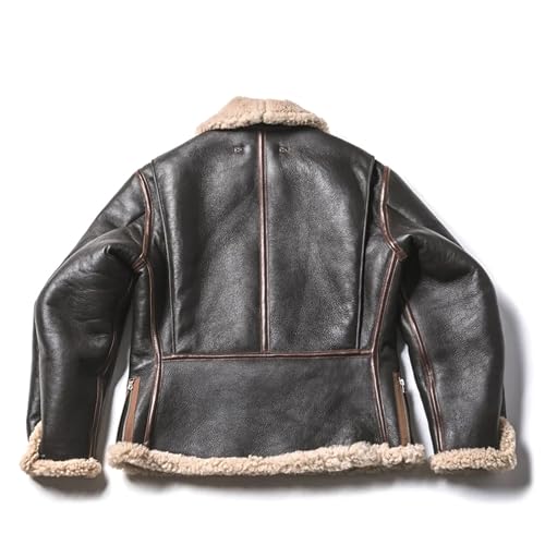 Image of The Next Men B6 Bomber Jacket Aviator Real Shearling B6 Pilot Bomber Leather Jackets For Men