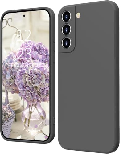 Image of DIZORO Microfiber Candy Compatible for Samsung S21 FE 5G Smooth Touch Cushion Liquid Soft Silicone Gel Rubber Phone Cases Full Body Protective Shockproof Back Cover - New Dark Grey