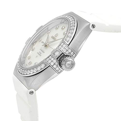 Omega Constellation 18k White Gold MOP Dial Diamond Watch 123.57.35.20.55.0053