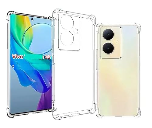 SHOPBYSHOP for Back Case Cover Bumper Flexible Silicone Transparent Back Cover for vivo V29 Lite- Transparent