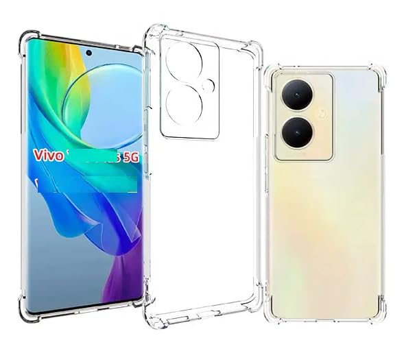 Image of for Back Case Cover Bumper Flexible Silicone Transparent Back Cover for vivo V29 Lite- Transparent