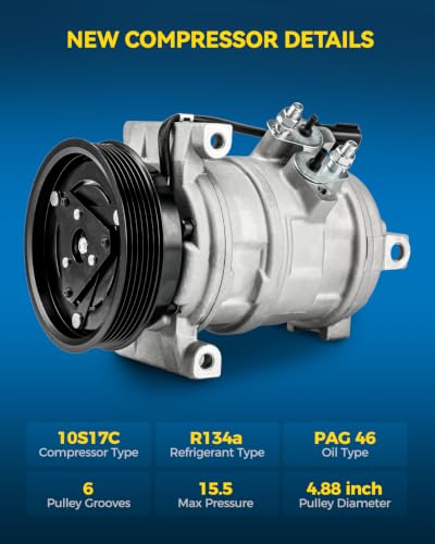Image of PHILTOP 140182C Air Conditioner AC Compressor with Clutch for Chrysler 300 2005-2006 3.5L, Dodge Charger 2006 3.5L,Magnum 2005-2006 3.5Liter