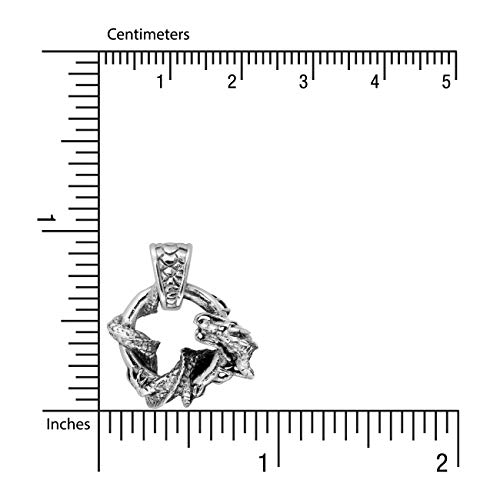 Withlovesilver Sterling Silver 925 Charm Dragon Wrap Circle Of Life Ring Pendant #TOP5