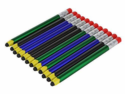 Stylus Pens For Kids Compatible With Phones And Touchscreen Devices +Ballpoint Writing Pen, Shaped Like A Real Pencil, Christmas Stocking Stuffers(12 Pack) #TOP1