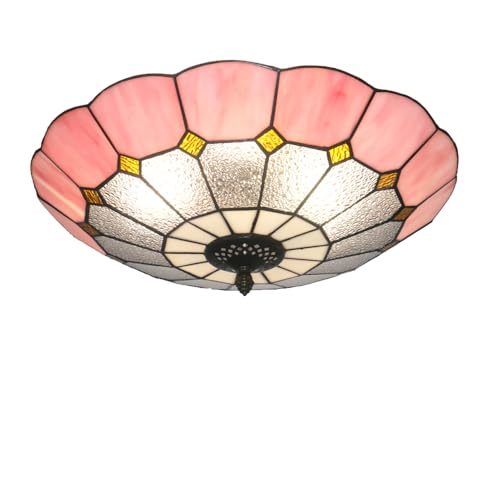 Xinyeal Tiffany Style Ceiling Light 16 Inch 3-Lights Vintage Pendent