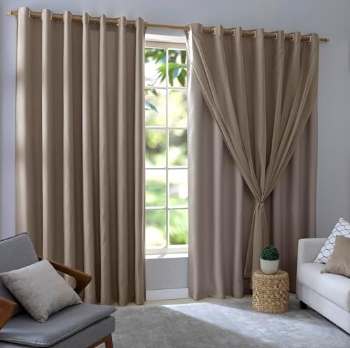 Cortina Blackout 2,80m x 2,50m Com Voil Quarto/Sala/Casa Corta Lu...