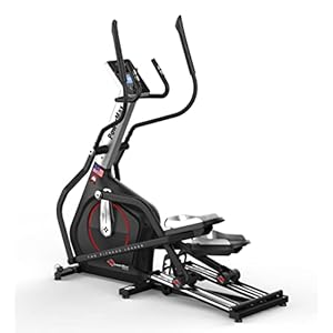 PowerMax Fitness EC-1800 Elliptical Cross Trainer Home Gym Workout Machine [Bluetooth App, LCD Display, Hand Pulse Sensor, Anti Slip Pedal & 32 Level Resistance, Flywheel: 14KG] for Cardio Training