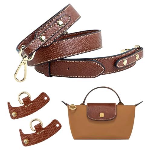 gexuamz Correa para Bolsos, Mujer Ajustable, Gancho Dorado, 2 Pc Adaptadores de Correa para el Hombro, Longitudes 115cm, Largheza 2,5 cm, Marrón