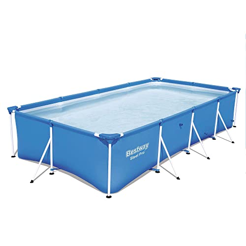 bestway steel pro frame pool - Bestway 56512E Steel Pro 13ft x 7ft x 32in Outdoor Rectangular Frame Above Ground Swimming Pool, Blue (Pool Only)