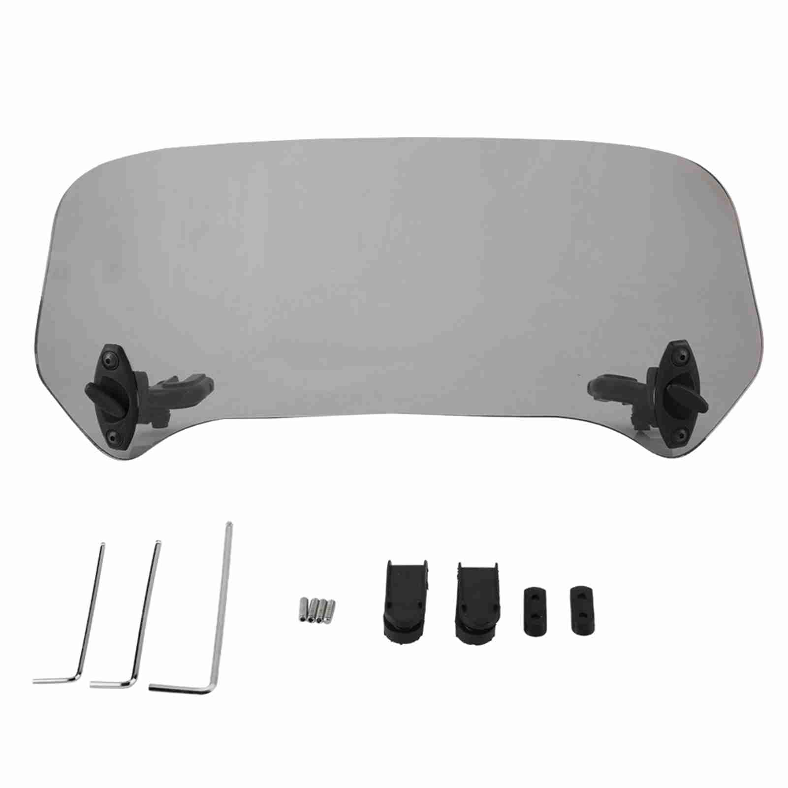 Deflectores y deflectores de Motocicleta, deflectores para Moto de alerón de Parabrisas, Universal, modificada, Clip Ajustable en Deflector de Viento Ajustable extensión (Humo)