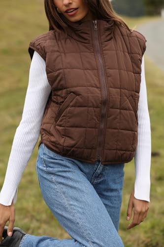 Zeagoo Womens Puffer Vest Ladies Sleeveless Zip Up Outerwear Warm Puffer Lightweight Down all Winter Jackets Coats 20254