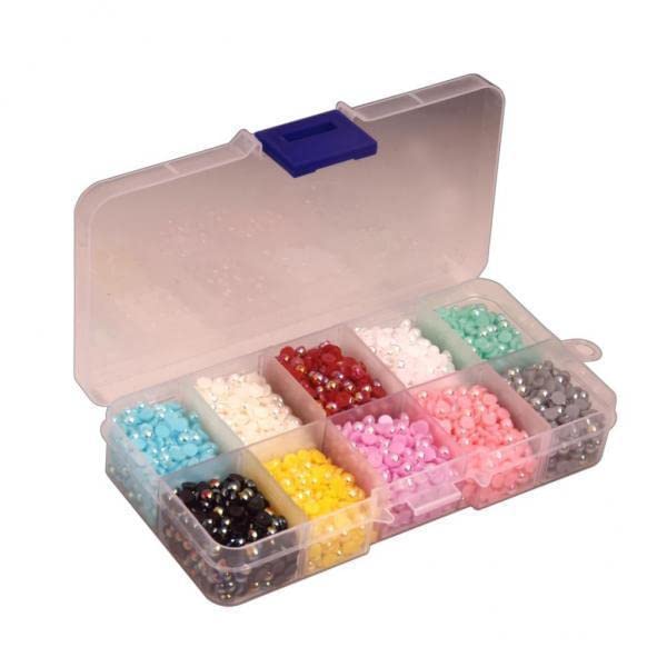 SNAPPSY 2xMixed 10 Colors Half Round Flat Back Beads Embellishment Scrapbook Beads 4mm-image-25