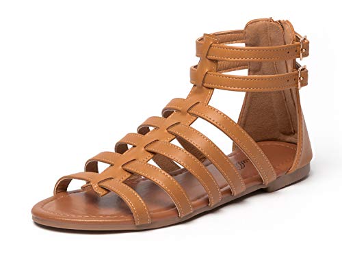 katliu Sandalias de Gladiador Mujer Moda Romanas Sandalias Marrón Gr.39