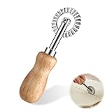 TIESOME Teigrad Teigschneider Roller, Teigrädchen mit Holzgriff, Gewelltes Schneidrad Pastry Cutter Wheel Profi Teigschneider aus Zinklegierung für Küche Konditorei Pizza