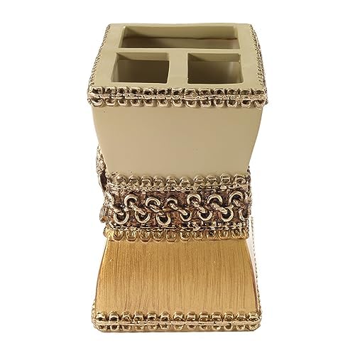 Avanti Linens 11166BGTE Braided Medallion Toothbrush Holder thumb #2