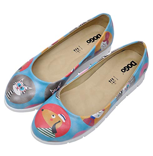 DOGO Shine, Bailarinas de Mujer, Dog and Cat, Zapatos Veganos Estampados,41 EU