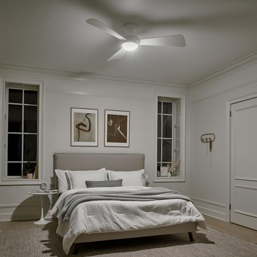 Kichler Sola 54" Ceiling Fan with LED Light, Matte White by Kichler - Used condition - Image 9
