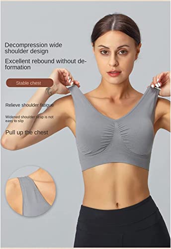 Breathable Cool Lift Up Air Bra, Tourmaline Shaping Wireless Silky Bra, Comfort Sports Bras (Blue,Sm