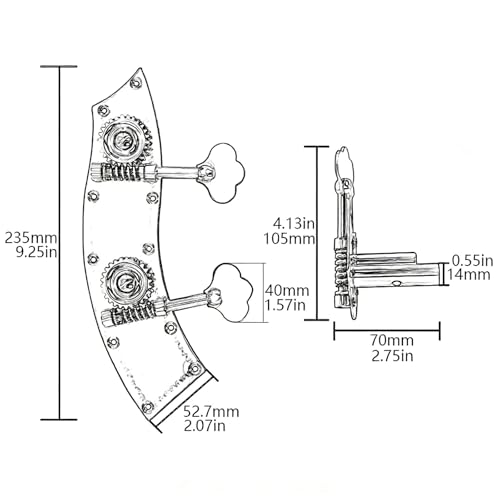 Accordeurs de basse en métal durable à double engrenage pour musiciens - 5