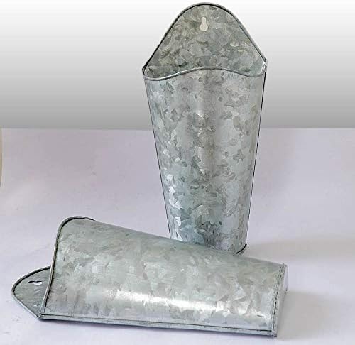 NIRMAN Rustic Galvanized Metal Wall Planter, Wall Decor Hanging, Home Wall Vase for Plants or Flower Indoor or Outdoor comes with Set of 2.