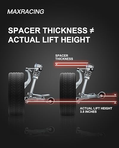 Image of Maxracing 3.5 inch Front Leveling Kit Upper+Lower Strut Lift Spacers Compatible with 2007-2026 Chevy Silverado Avalanche Suburban Tahoe 1500 / GMC Sierra Yukon 1500 2WD /4WD
