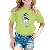 Mädchen T-Shirt mit süßem Druck Rundhalsausschnitt kurzärmlig bequem Sommer Top lässiges Kinderoberteil atmungsaktiv weich (GN2, 5-6 Years)
