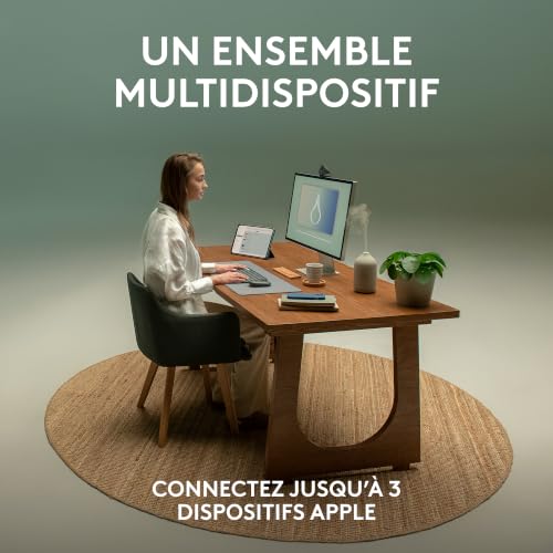 Logitech Pebble 2 Combo, Clavier et Souris sans Fil, discrets et Portables, Personnalisables, Logi Bolt, Bluetooth, Easy-Switch pour Windows, macOS, iPadOS, Chrome - Clavier Français AZERTY, Graphite