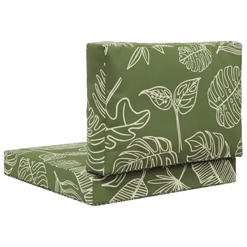 Coussin de canapé extérieur imperméable et lavable avec motif de feuilles
