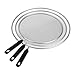 Relaxdays Coperchio Paraschizzi Padella, Set 3 Paraspruzzi Copri Pentola in Acciaio Inox, ∅ 25, 29, 33 cm, Manico, Nero immagine