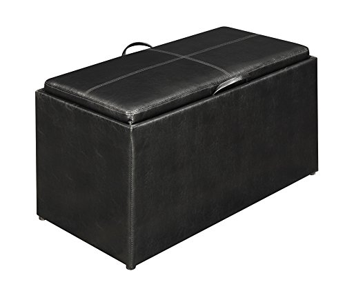 Convenience Concepts Designs4Comfort Sheridan Storage Bench W / 2 Side Ottomans, Black #TOP15