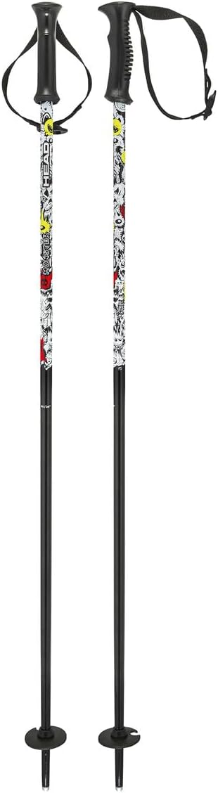 HEAD Monster Team Junior Ski Poles, Color: Black/ White, Size: 80 (381625-080)