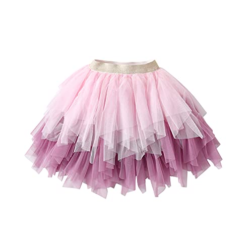 Dxton Kids Baby Girls Tutu Toddler Rainbow Flower Tulle Skirt Sk215 5T #TOP9