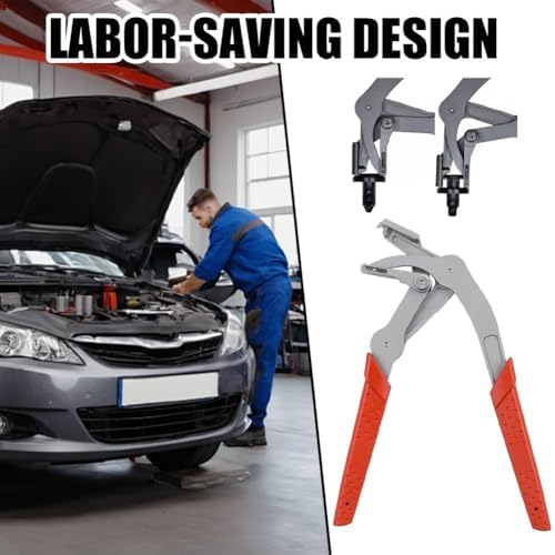 Car Clip Pliers & Trim Removal Tool, Spring-Loaded Fastener Rivet Remover for Auto Door Panels, Interior & Exterior Trim, Mechanic, Damage-Free Disassembly - 3
