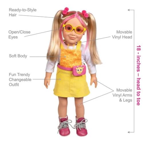 ADORA Amazon Exclusive Amazing Girl Dolls - 45,7 cm realistische Puppe aus weichem Vinyl, kuscheliger Körper und gekleidet in einem schicken, wechselbaren Outfit, Geburtstagsgeschenk für Kinder ab 6 – Bild 5