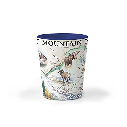 Xplorer Maps Rocky Mountain National Park Map Ceramic Shot Glass, 1.5 oz