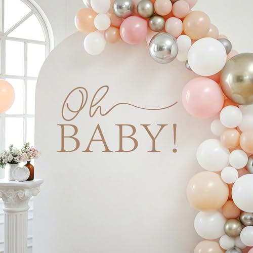 Oh Baby Sign for Backdrop - Neutral Gender Reveal Decorations First Birthday Baby Shower Decorations for Girl Oh Baby Letters for Gender Reveal Sign 1St Party Banner Supplies (Not Balloon Arch)