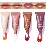 Skynest 4PCS Tinted Lip Butter Balm - Conditioning Vegan Lip Care for Instant Moisture, Shine & Hydration - Sheer-Tinted, Soothing Softens Dry Lips（A）