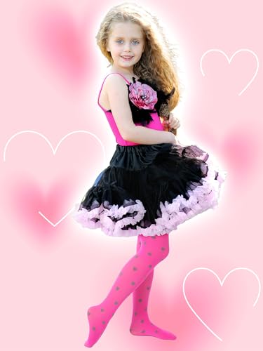 Image of Fourluoo Girls Tights Colorful Pantyhose Soft Thigh High Sock Jacquard Seamless Dance Legging Flower Girl Sock for 4-12 Years
