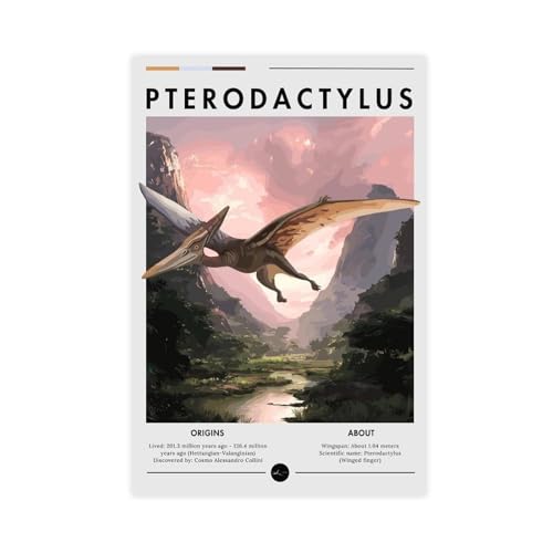 Toile murale Ptérodactylus 50x75 cm pour décoration de chambre et bureau