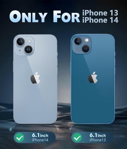 Image of ClearBlack Transparent Back Cover for iPhone 14 /13, Anti-Yellow Clear Polycarbonate Hard Back with Black TPU Bumper, Shockproof Hybrid Case, Anti-Scratch 360 Degree Protection Mobile Cover