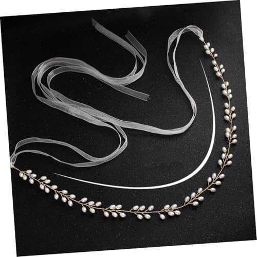 NOLITOY 2Pcs Bride Wedding Belts with Imitation Pearls Elegant Waistband for Bridal Dress for Weddings Parties and Special Occasions3