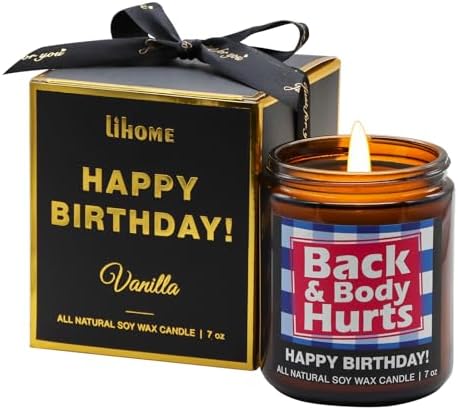 Happy Birthday Scented Candle Gift - Vanilla Cake Scent, Jar With Lid, Birthday Gift For Women & Men
