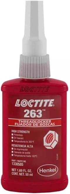 Loctite 1330585 263 Thread Locker, 50 mL | Primerless, Oil Tolerant