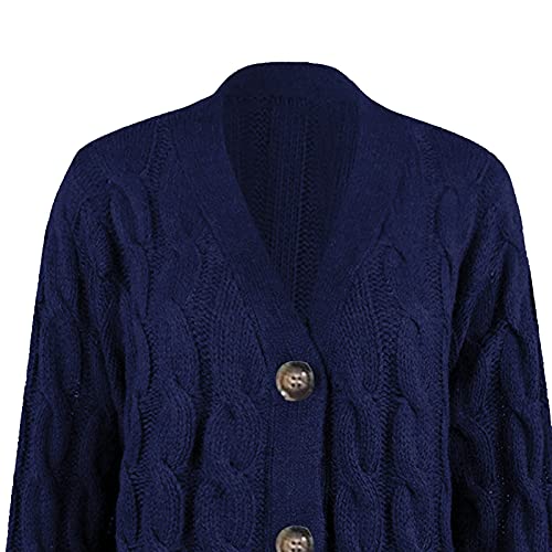 Women Casual Coat Long Sleeve,Coats For Women Vest For Women Faux Leather Jacket Womens Boho Patchwork Cardigan Long Sleeve Open Front Knit Sweaters Coat Pockets Slim Fit Blue Jacket(Navy,Medium) #TOP6