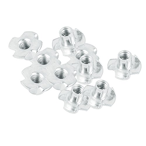 Aexit Dadi per inserti a 4 griffe tono argento, 10 pezzi Diametro foro 5 mm 15 x 8 x 5 mm ID: 847604